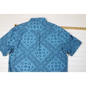 English Laundry Short Sleeve Button Up Shirt Geometric Print Resort XL